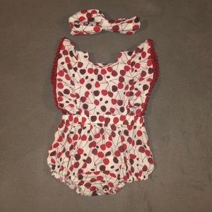 Jessica Simpson Baby Girl Cherry Romper